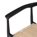 Krzesło do Jadalni Czarny Naturalny Rattan drewno tekowe 59 x 58 x 76,5 cm