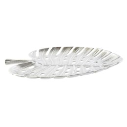 Dekoracja na Stół Home ESPRIT Srebrzysty Aluminium Nowoczesny Liść roślin 38,5 x 28 x 3 cm