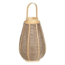 Lampa Świeczniki Lampa Beżowy Naturalny Juta Szkło 26 x 26 x 41 cm