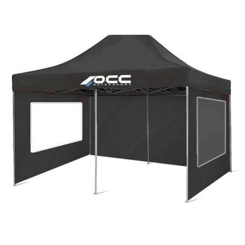 Ściana Namiotu OCC Motorsport OCCCARP31 Racing Czarny Poliester 420D Oxford 3 x 2 m Okno 2 Sztuk