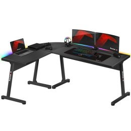 Biurko Gaming Huzaro HZ-Hero 6.0 Black RGB Czarny Stal Włókno węglowe 147 x 74 x 112 cm