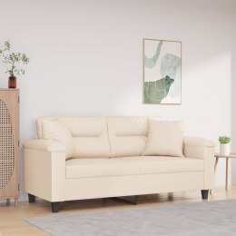 VidaXL 2-osobowa sofa z poduszkami, beżowa, 140 cm, mikrofibra