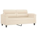 2-osobowa sofa z poduszkami, beżowa, 140 cm, mikrofibra