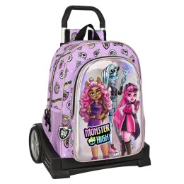 Torba szkolna z kółkami Monster High Best boos Liliowy 33 x 42 x 14 cm