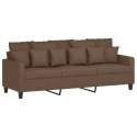 VidaXL 3-osobowa sofa z podnóżkiem, brązowy, 180 cm, tkaniną