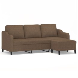 VidaXL 3-osobowa sofa z podnóżkiem, brązowy, 180 cm, tkaniną