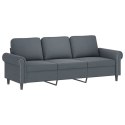 VidaXL 3-osobowa sofa z podnóżkiem, ciemnoszary, 180 cm, aksamit