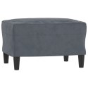 VidaXL 3-osobowa sofa z podnóżkiem, ciemnoszary, 180 cm, aksamit