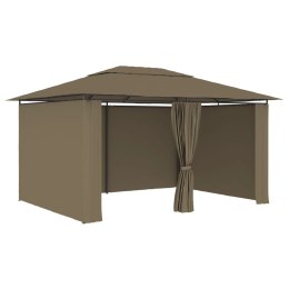 VidaXL Namiot ogrodowy z zasłonami, 4 x 3 m, taupe, 180 g/m²