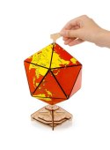 EWA Drewniane Puzzle 3D - Dwudziestościenny Czerwony Globus