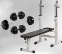 Movit Ławka Fitness biała + zestaw hantli 60 kg