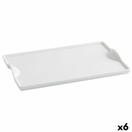 Tacka do przekąsek Quid Gastro Fun Biały Ceramika 25,5 x 15,5 cm (6 Sztuk) (Pack 6x)