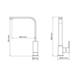 Kran jednouchwytowy EDM 01194 Getaria Srebrzysty Stal nierdzewna Mosiądz Cynk 5,2 x 20,05 x 33,8 cm