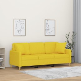 VidaXL 3-osobowa sofa wypoczynkowa z poduszkami, jasnożółta, 180 cm