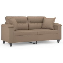 2-osobowa sofa z poduszkami, cappuccino, 140 cm, sztuczna skóra