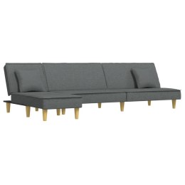 Sofa rozkładana L, ciemnoszara, 255x140x70 cm, tkanina