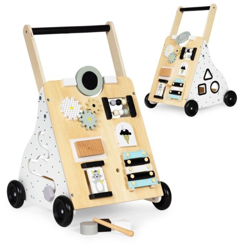 Drewniany chodzik pchacz wózek edukacyjny dla dzieci ECOTOYS Drewniany chodzik pchacz wózek edukacyjny dla dzieci ECOTOYS