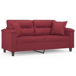 2-os. sofa z poduszkami, winna czerwień, 140 cm, sztuczna skóra