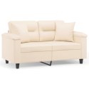 2-osobowa sofa z poduszkami, beżowa, 120 cm, mikrofibra