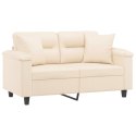 2-osobowa sofa z poduszkami, beżowa, 120 cm, mikrofibra