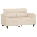 2-osobowa sofa z poduszkami, beżowa, 120 cm, mikrofibra