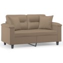 2-osobowa sofa z poduszkami, cappuccino, 120 cm, sztuczna skóra