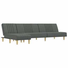 Sofa rozkładana L, ciemnoszara, 255x140x70 cm, tkanina