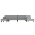 Sofa rozkładana L, jasnoszara, 260x140x70 cm, tkanina