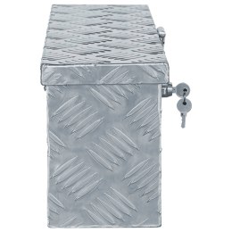 Aluminiowa skrzynia, 48,5 x 14 x 20 cm, srebrna