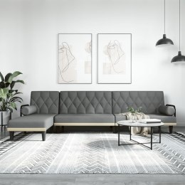 Sofa rozkładana L, ciemnoszara, 260x140x70 cm, tkanina