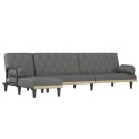 Sofa rozkładana L, ciemnoszara, 260x140x70 cm, tkanina