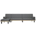 Sofa rozkładana L, ciemnoszara, 260x140x70 cm, tkanina