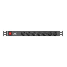 Przedłużacz 7 Wejść z Przełącznikiem Lanberg PDU-07F-0200-IEC-BK 2500 W 220-250 V 10 A