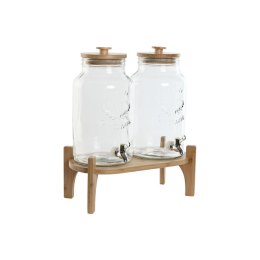 Dozownik napojów Home ESPRIT Silikon Bambus Szkło Plastikowy 5,5 L 37 x 25 x 46 cm