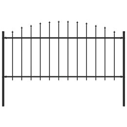 Panel ogrodzeniowy z grotami (0,5-0,75) x 1,7 m, stal, czarny