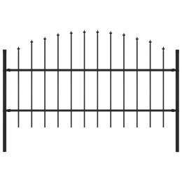 Panel ogrodzeniowy z grotami (0,75-1) x 1,7 m, stal, czarny