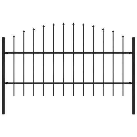 Panel ogrodzeniowy z grotami (0,75-1) x 1,7 m, stal, czarny