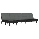 Sofa rozkładana L, ciemnoszara, 255x140x70 cm, tkanina