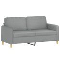 2-osobowa sofa z poduszkami, jasnoszara, 140 cm, tkanina