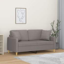 2-osobowa sofa z poduszkami, taupe, 140 cm, tkanina