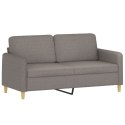 2-osobowa sofa z poduszkami, taupe, 140 cm, tkanina