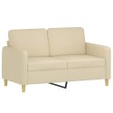 2-osobowa sofa z poduszkami, kremowa, 120 cm, tkanina