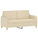 2-osobowa sofa z poduszkami, kremowa, 140 cm, tkanina