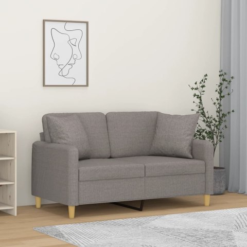 2-osobowa sofa z poduszkami, taupe, 120 cm, tkanina