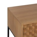 Stolik Nocny MARIGNI Czarny Naturalny Żelazo Drewno jesionowe Drewno MDF 51,5 x 40 x 55,5 cm