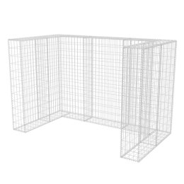 VidaXL Gabion osłonowy na 2 kosze na śmieci, stalowy, 180x100x120 cm