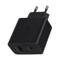 Mała ładowarka sieciowa USB-C 35W USB-A 15W czarna