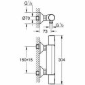 Dwuuchwytowa bateria Grohe Precision Start Do prysznica Czarny matowy Metal