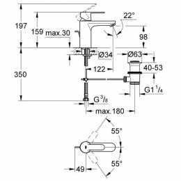 Kran jednouchwytowy Grohe 23454000 Metal