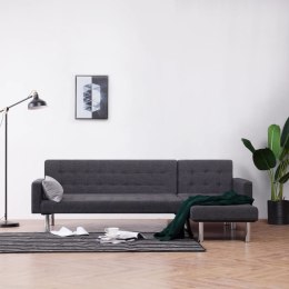 VidaXL Sofa w kształcie litery L, ciemnoszara, poliester